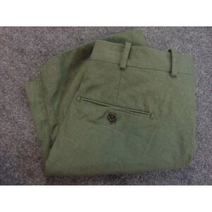 Tom James CI Shorts Mens 32x9 Green Solid Linen‎ Blend Tailored Dressy Summer